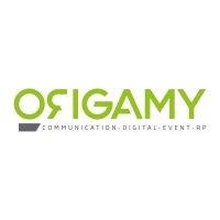 origamy communication logo image