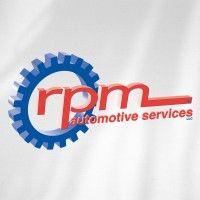 rpm automotive services and machine logo image