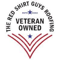 the red shirt guys roofing logo image