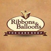 ribbons and balloons - the cake shop logo image