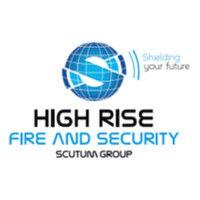 high rise fire and security/scutum group logo image