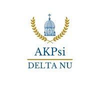 alpha kappa psi, delta nu logo image