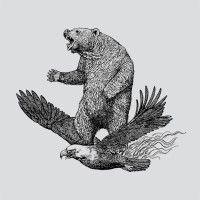 bear meets eagle on fire logo image