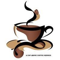 a cup above coffee service logo image