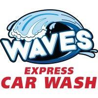 waves express car wash logo image