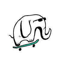 skater elephant logo image