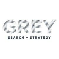 grey search + strategy logo image