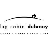 log cabin, delaney house & log rolling catering logo image