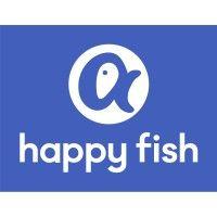 happy fish swim school logo image