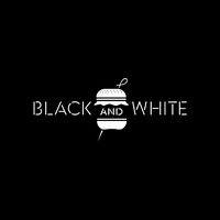 black & white burger logo image