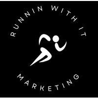 run with it marketing logo image