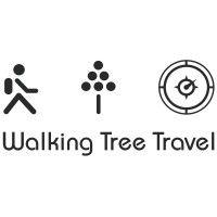 walking tree travel logo image