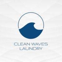 clean waves laundry logo image