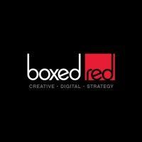 boxed red marketing logo image