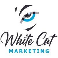 white cat marketing logo image