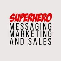 superhero messaging, marketing & sales logo image