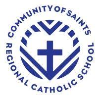 community of saints regional catholic school logo image