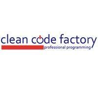 clean code factory logo image