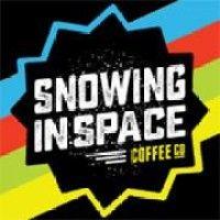 snowing in space coffee logo image