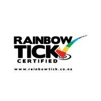 rainbow tick | toitū takatāpui logo image