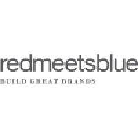 red meets blue branding logo image