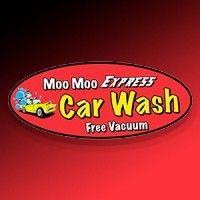 moo moo express car wash logo image