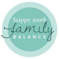 happy work family balance logo image