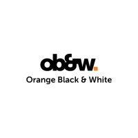 orange black and white logo image